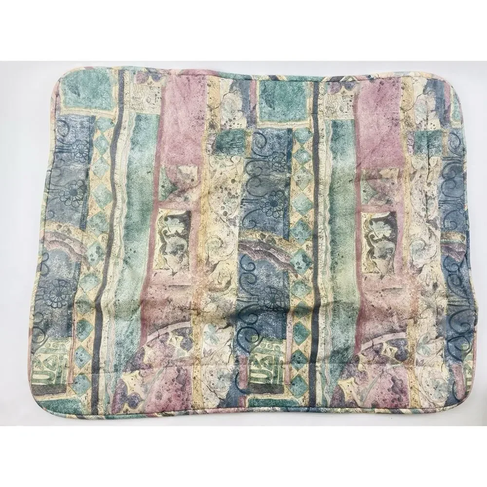 Set Croscill Vintage 1980’s Pastel Watercolor Pillow Shams Pink Green Geometric